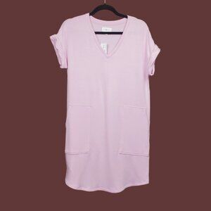 Loft Womens Pink Signature Soft V-Neck Pullover Mini Dress Size XS NWT
